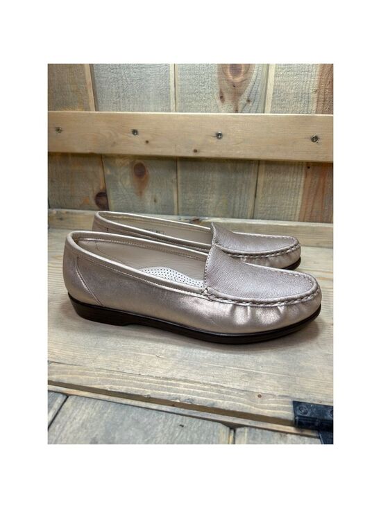 SAS Shoes - 8.5N SAS Metallic Gold Leather Slip On Loafer Shoes Womens
